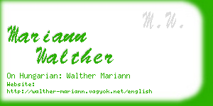 mariann walther business card